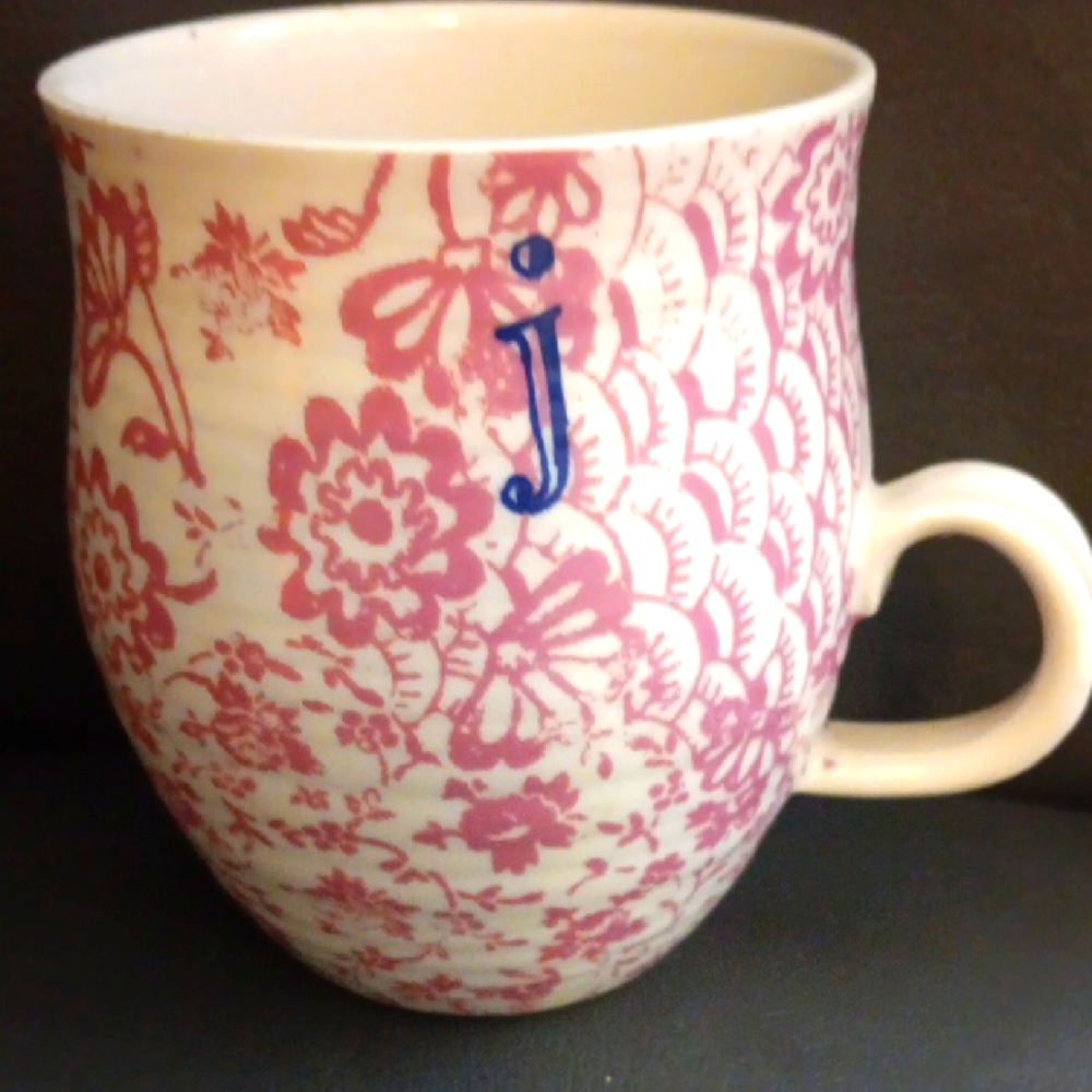 Anthropologie mug initial J